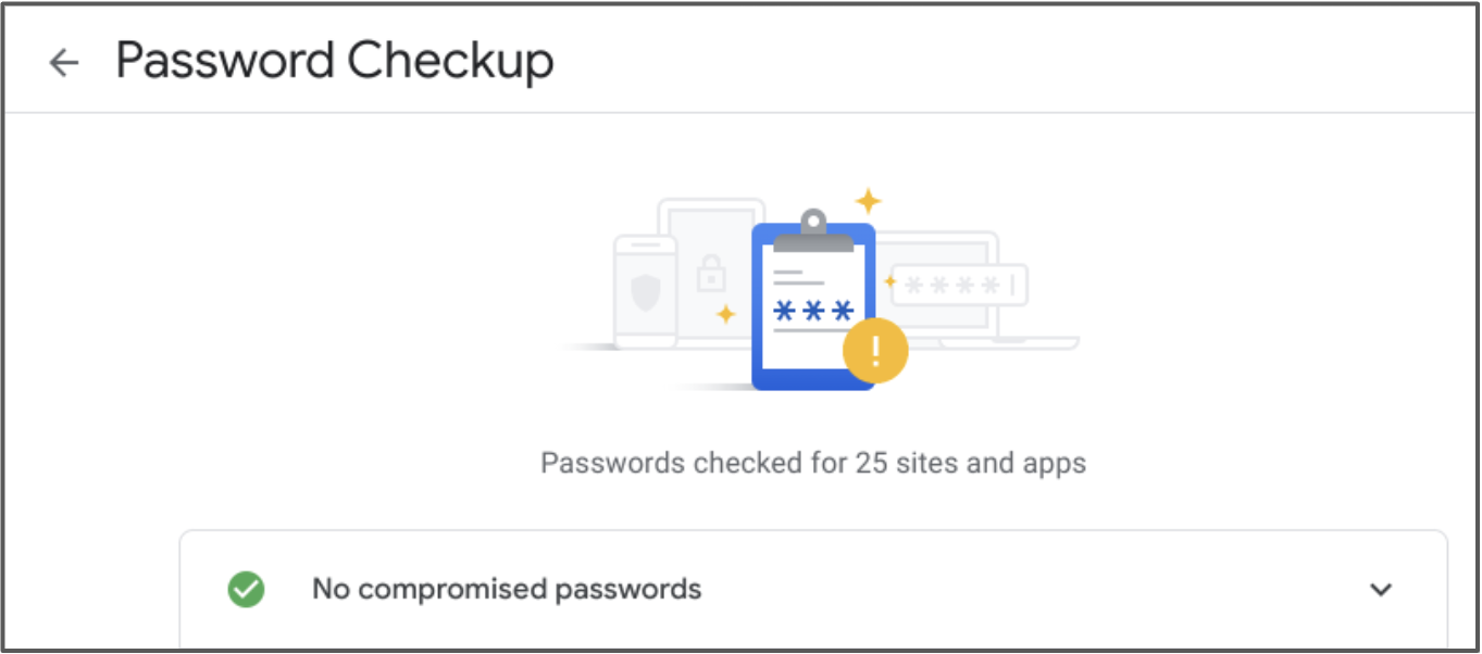 password checkup report