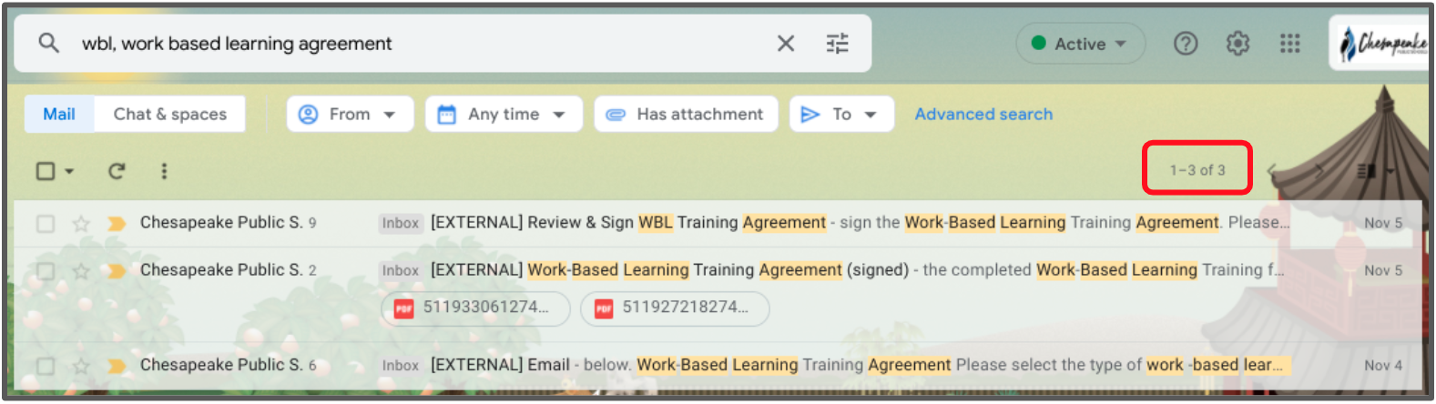 filtered search results