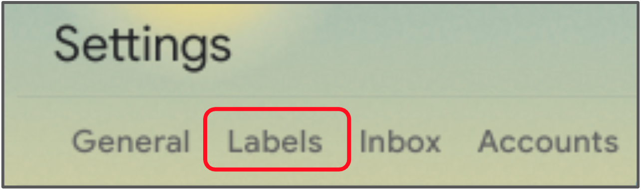 labels settings tab