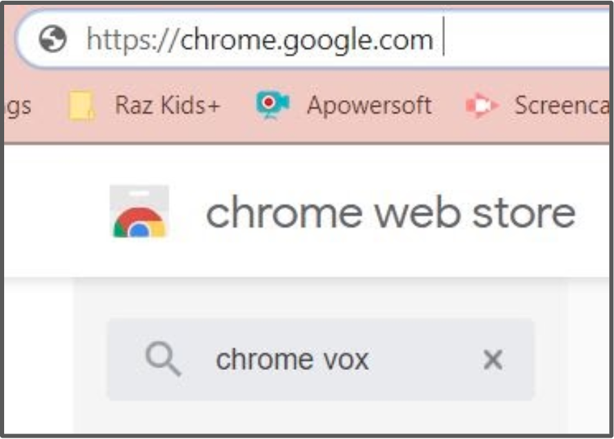 chrome web store site and search bar