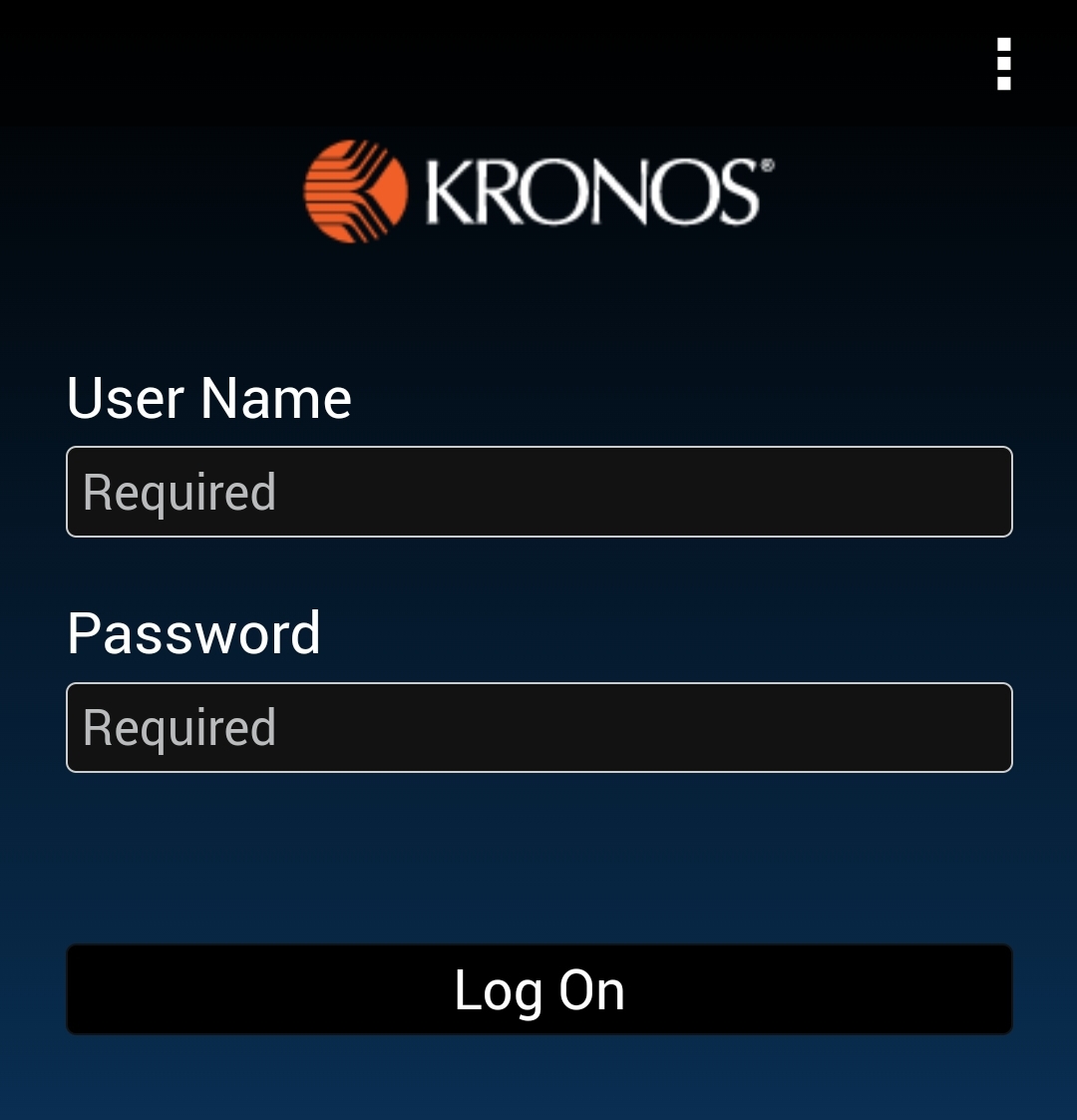 kronos login screen